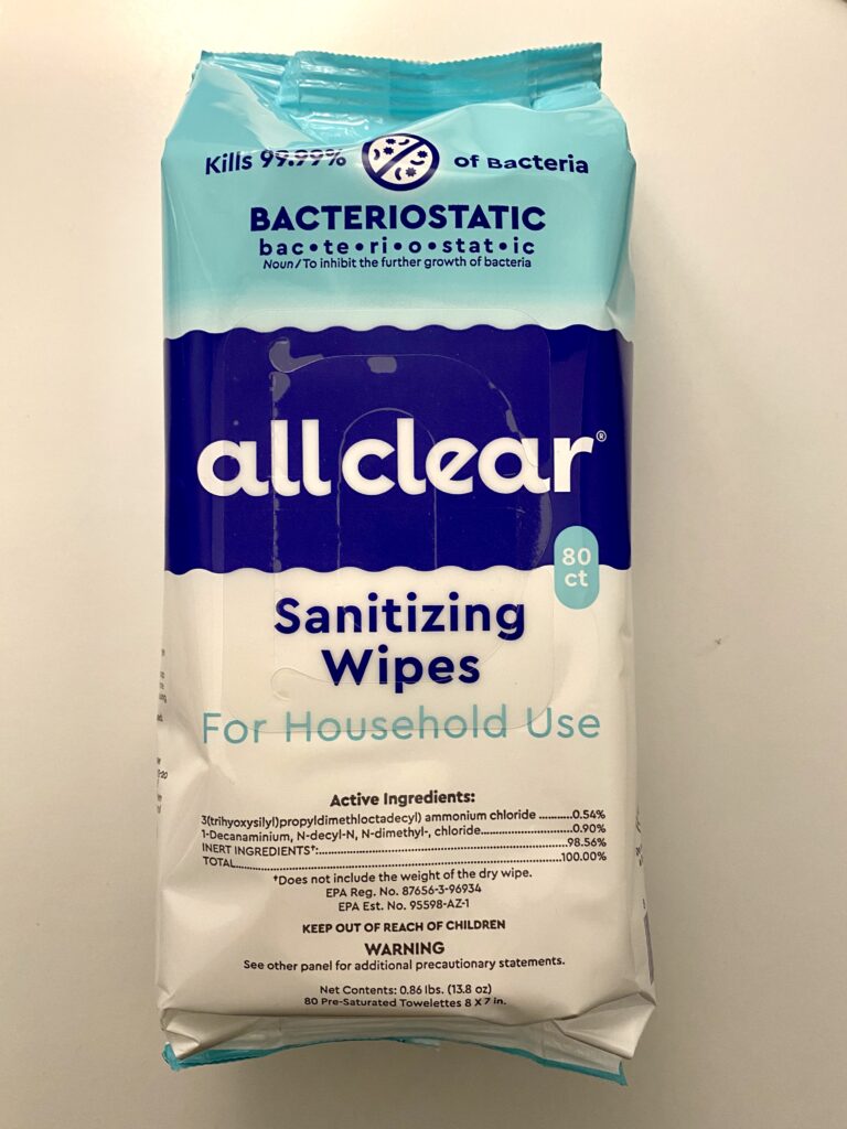 allclear sanitizing wipes