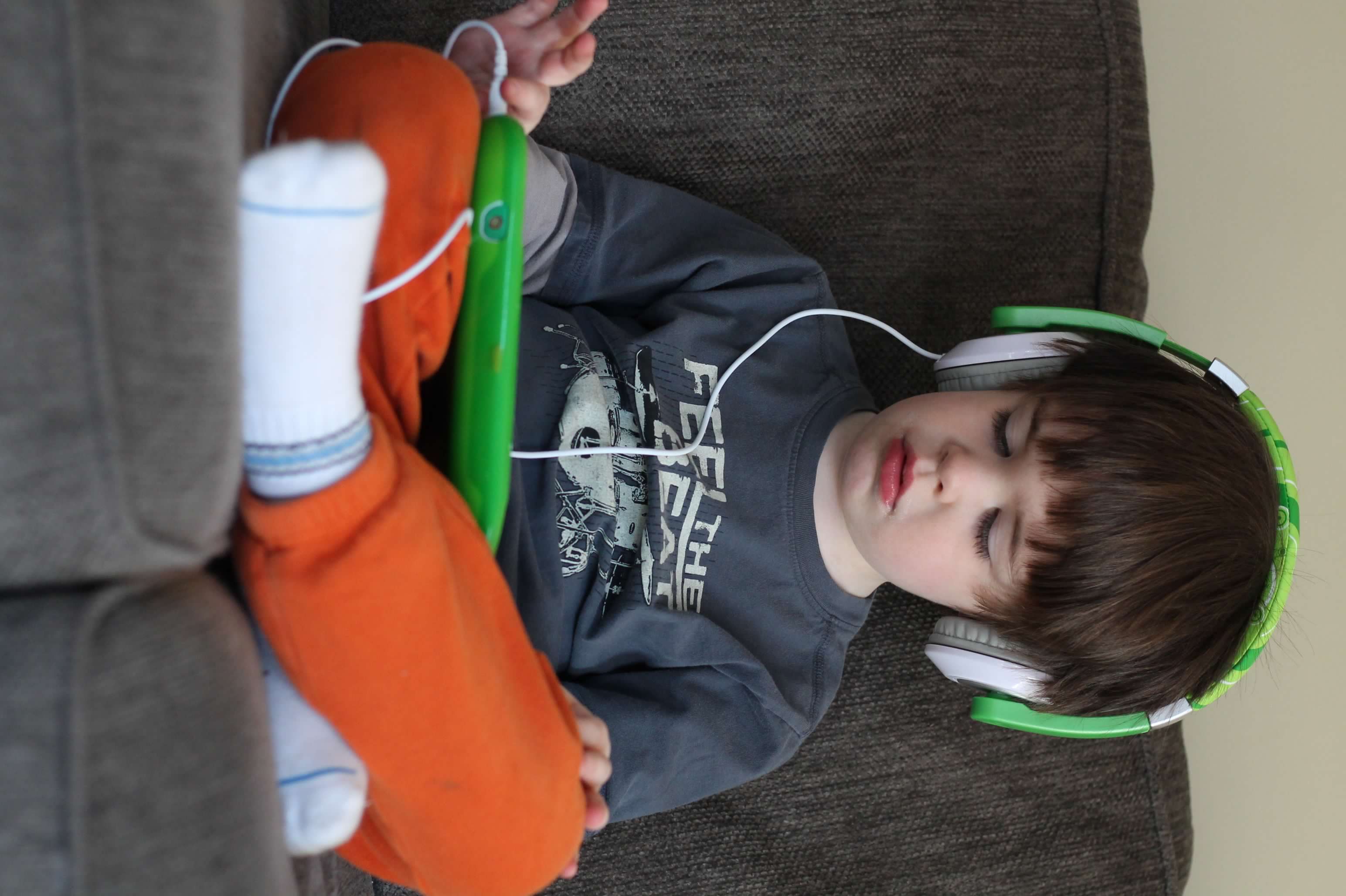 kid in headphones